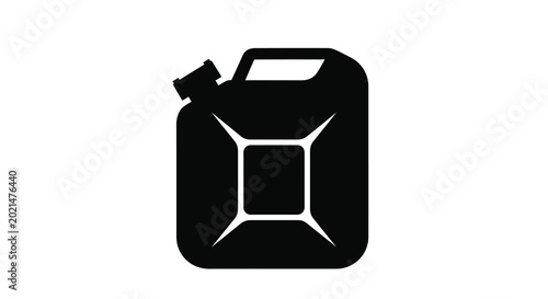 Gas can silhouette on a white background