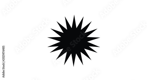 Starburst shape silhouette on a white background