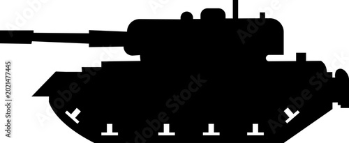 Photos Military armored vehicle tank silhouette in black flat style featuring combat tr