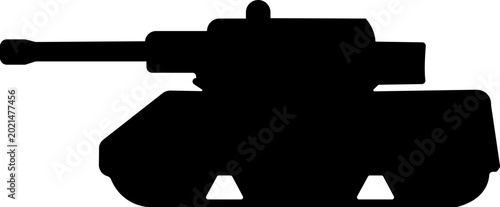 Photos Military armored vehicle tank silhouette in black flat style featuring combat tr