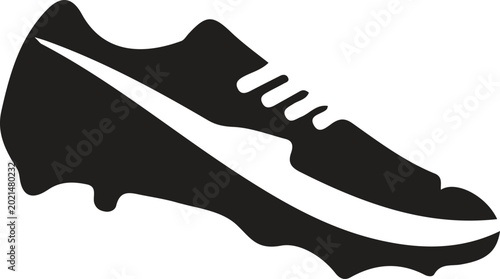 Black soccer cleat icon for football sports design