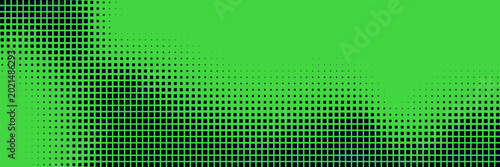Green bitmap pixel background with gradient pattern effect and 8bit art. Neon disintegration effect with geometric particle dispersion.