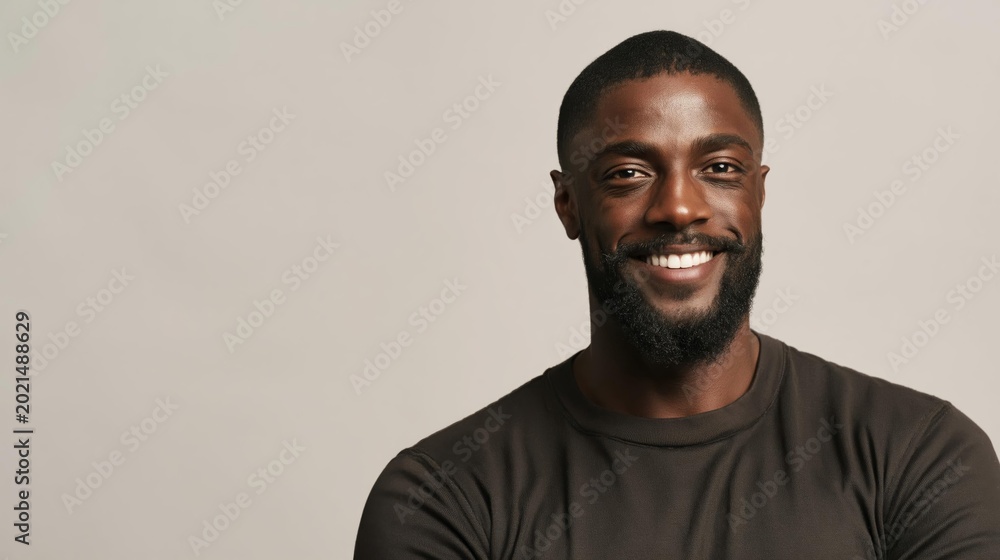 Fototapeta premium Smiling Man Portrait Against Solid Background