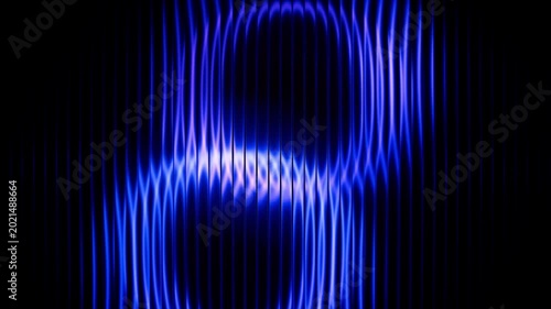 Seamless loop of glowing blue abstract light waves