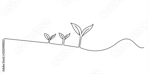 Photos Leaves continuous line drawing