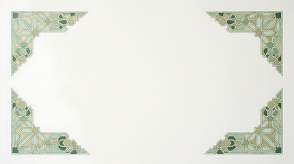 Floral decorative border with green leaves