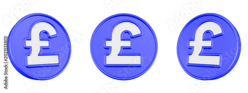 Tableau sur toile Pound sterling icon 3d render circle button
