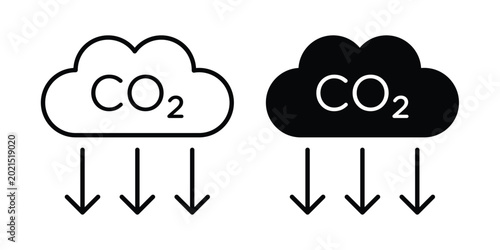 CO2 emissions icon or symbol for web and mobile