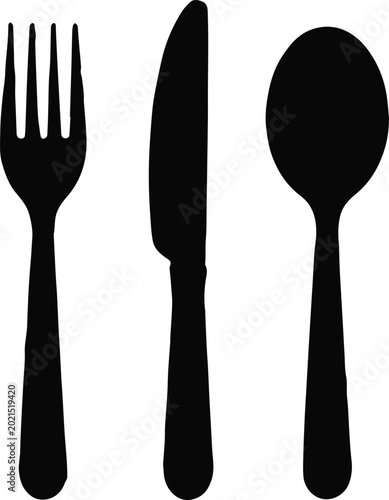 Photography cutlery vector fork knife spoon flatware icon for menu design