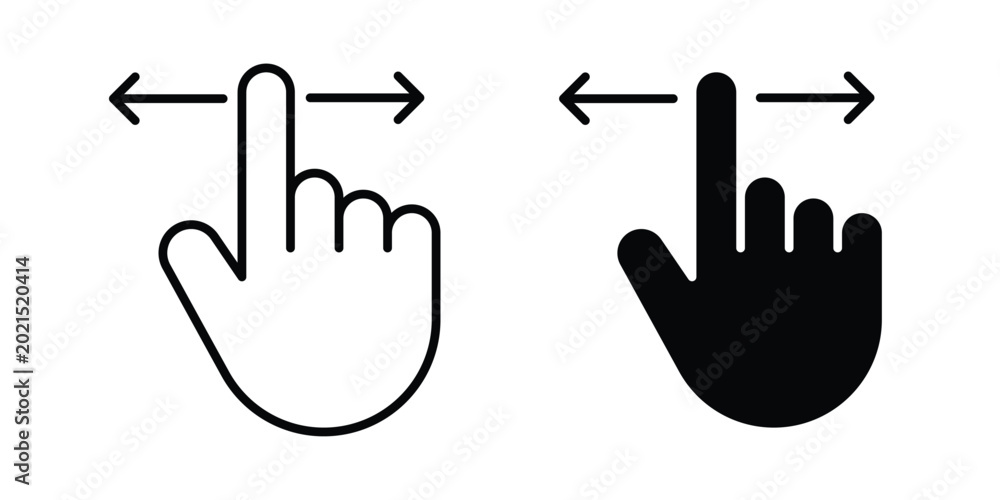 Fototapeta premium Finger swipe icon or symbol for web and mobile