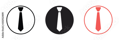Foto Tie icon set featuring necktie symbols for business, fashion, and formal wear design illustration