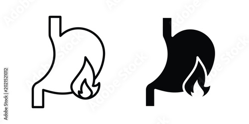 Quadro su tela Heartburn icon or symbol for web and mobile
