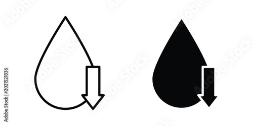 Bild auf Leinwand Low water level icon or symbol for web and mobile