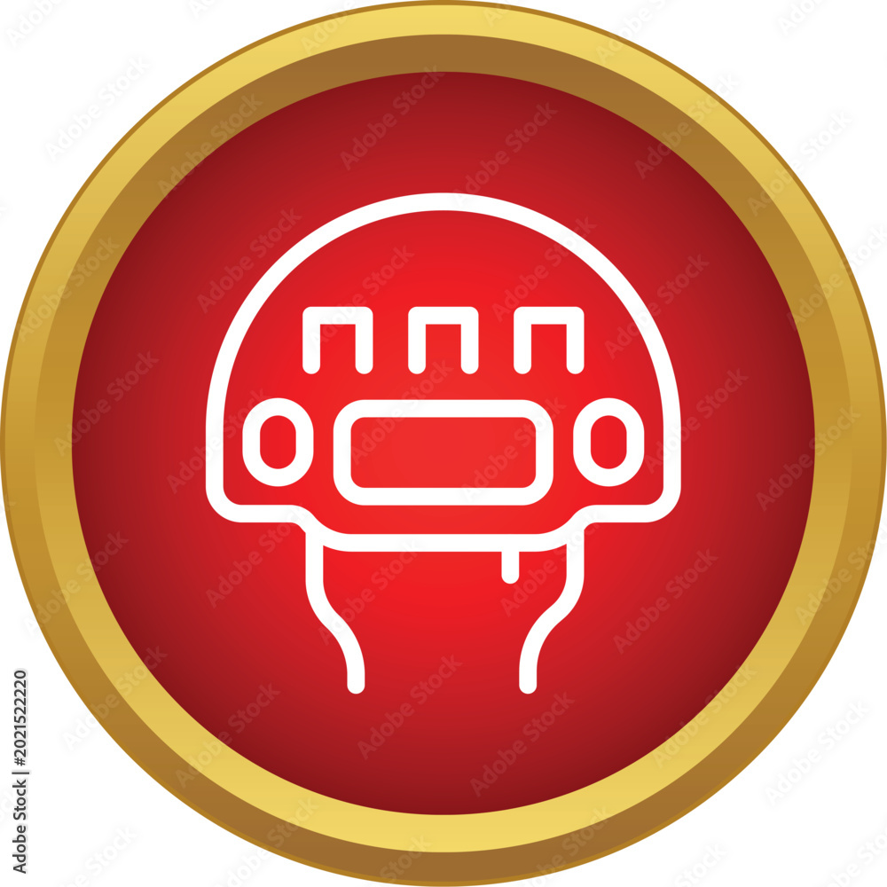 Fototapeta premium Military helmet icon representing head protection for soldiers in combat