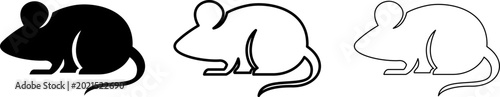 Rodent Silhouette and Pest Animal Black Icons