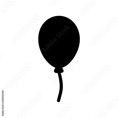 Black Hot Air Balloon Icon Outline Silhouette Minimalist Vector Illustration