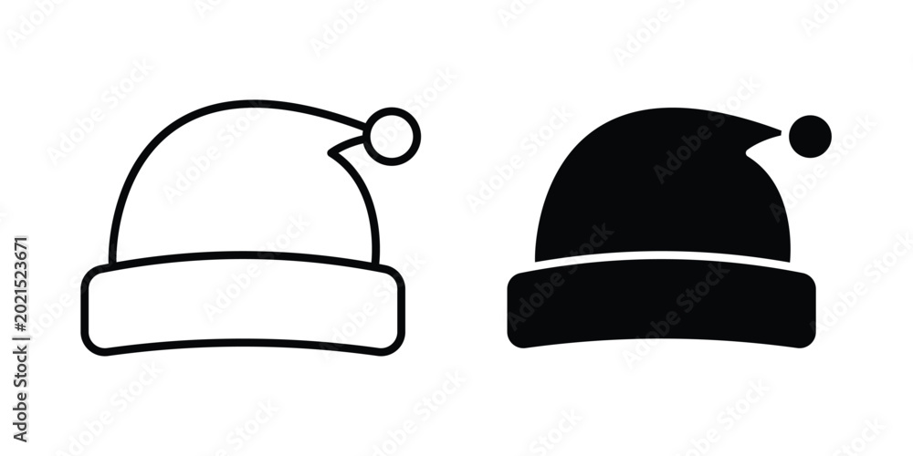 Fototapeta premium Santa hat icon or symbol for web and mobile