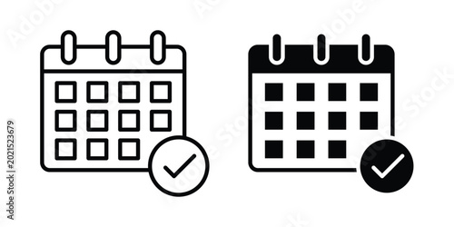 Bild auf Leinwand Schedule Callendar icon or symbol for web and mobile