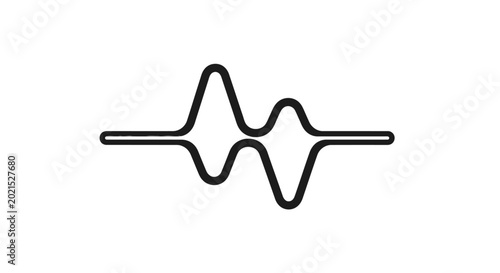 Tableau sur toile Pulse Line: A minimalist depiction of a rhythmic pulse, symbolizing vitality and the ebb and flow of existence