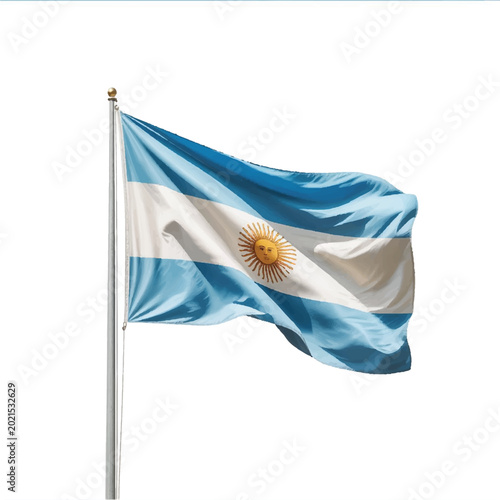 Photos waving argentina flag isolated on white background vector