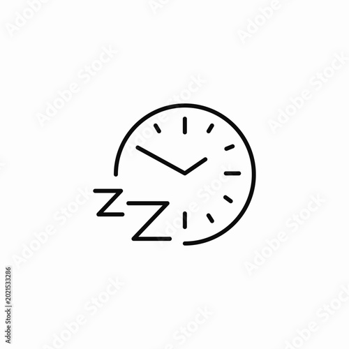 Photos clock and zz sleeping time icon sign vector