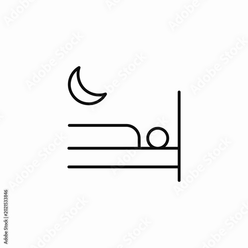 Fotografie person sleeping bed icon sign vector