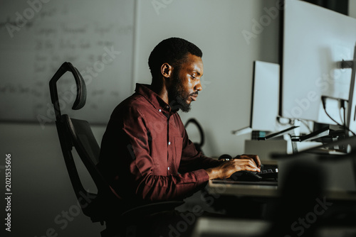 Person working at a compute...