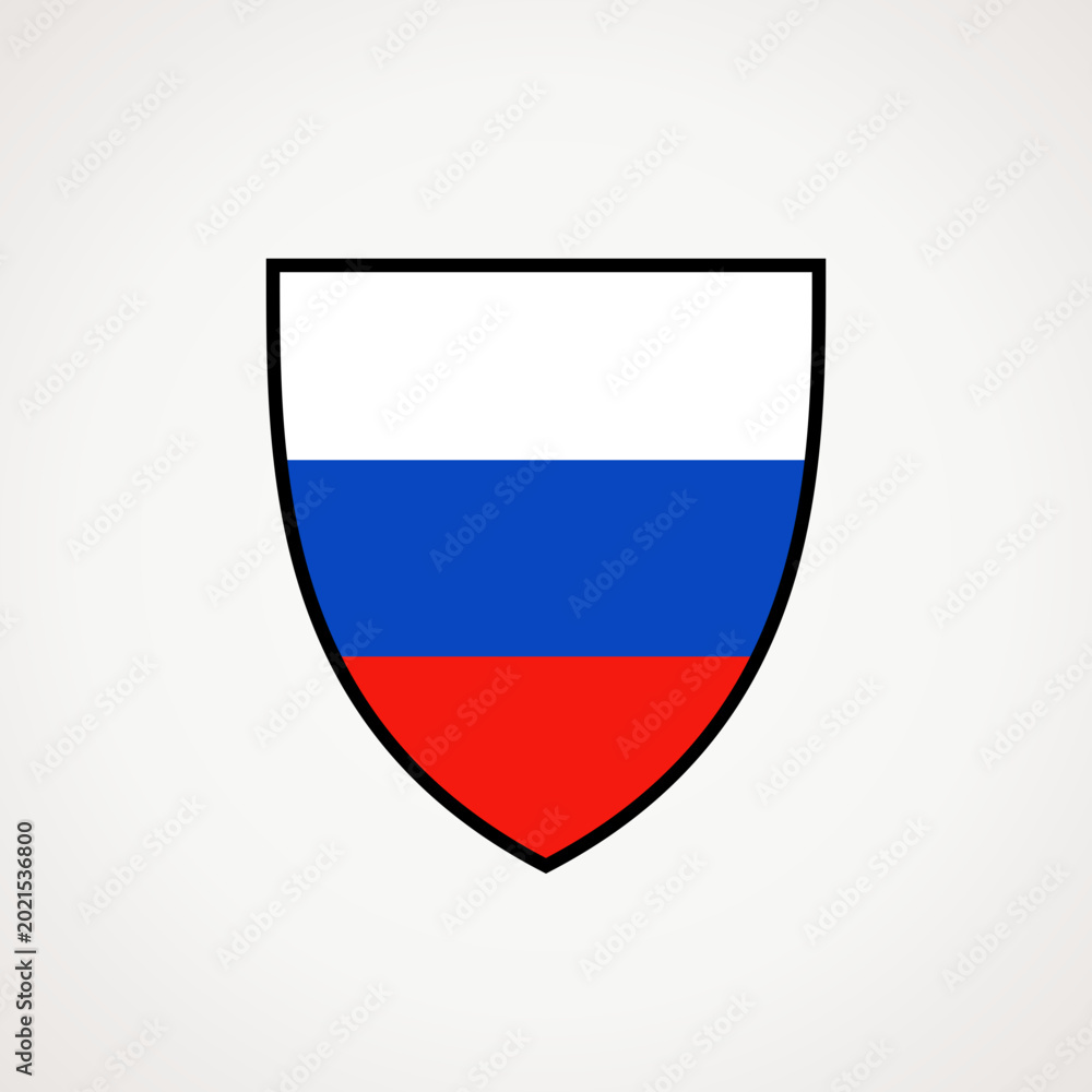 Fototapeta premium Shield with flag of Russia