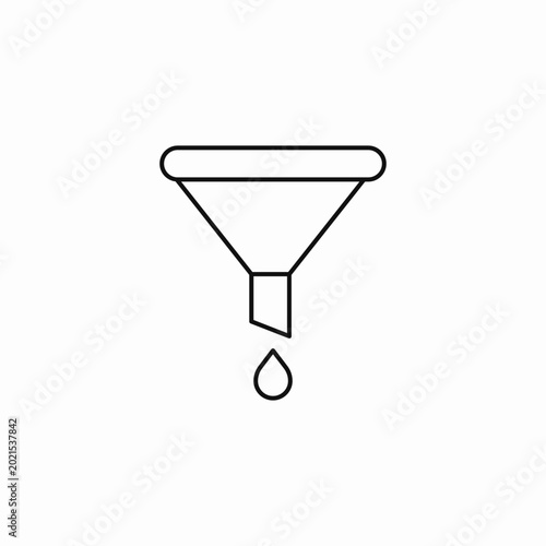Tableau sur toile laboratory funnel dripping icon sign vector