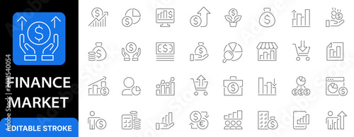 Fotografija Finance Market icon set