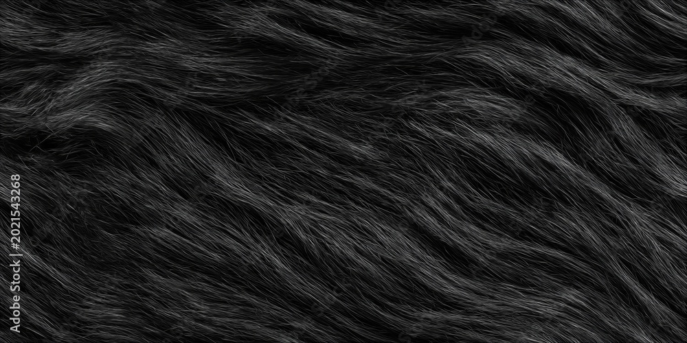 Naklejka premium black fur repeating tile pattern 
