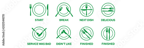 Fotografie Fork, knife, dish icon set