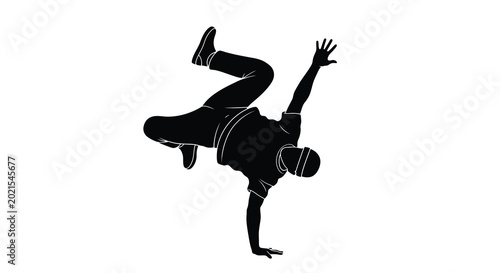 Photos breakdancer silhouette on transparent background high quality professional