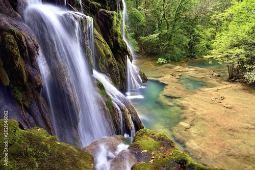 Waterfall, Cascade of Tufs in Les Planches pres près Arbois, Arbois, Franche-Comté, France