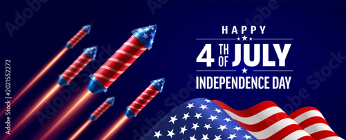 Bild auf Leinwand 4th of July poster template