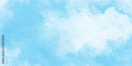 Bilde på lerret A serene watercolor depiction of a bright, open sky filled with soft, puffy clouds, inviting tranquility and peace