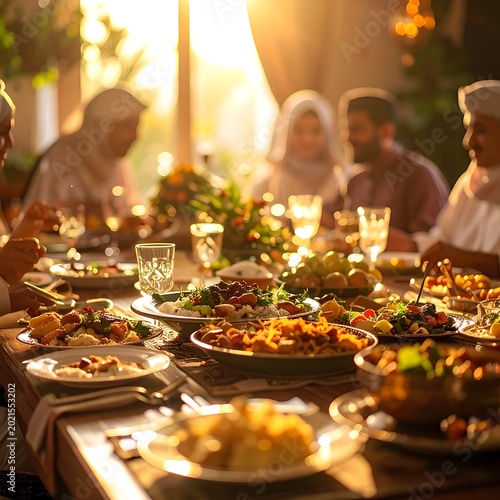 People enjoying a festive meal outdoors.