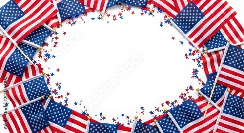 Labor day patriotic frame american flags and stars celebration