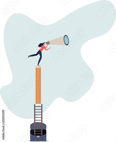 фотографія Creative searching for idea or inspiration, research or imagination for designer and writer, discover creativity, content or solution concept,person's life situation and his activities