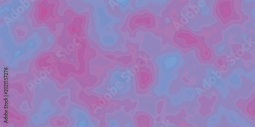 Abstract Topographic Contour Map Pattern in Purple and Blue Pastel Gradient Organic Texture.