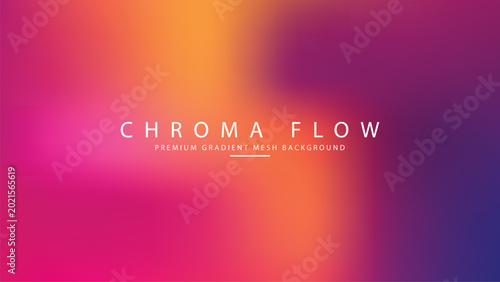 Quadro su tela Abstract colorful gradient mesh background with vibrant pink, orange and purple