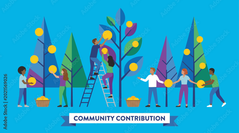 Obraz premium Diverse community coming together to contribute.