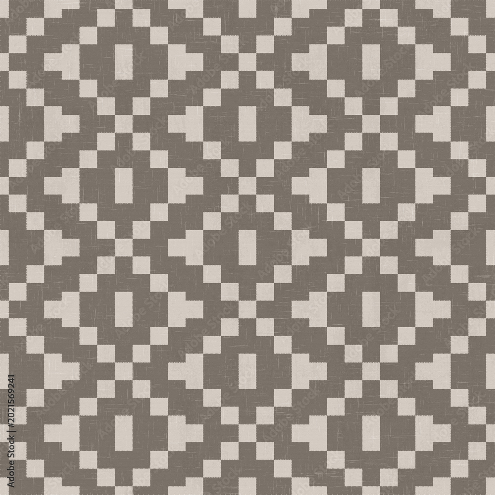 Fototapeta premium Modern Woven Jacquard Geometric Seamless Pattern in Neutral Color for Backdrop, Background, Surface Patterns.