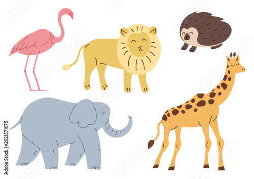 Photography A set of animals in a children's theme