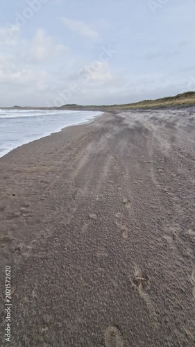 Sandstorm at Portnoo-Narin beach in County Donegal - Ireland.