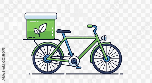 Green delivery bicycle with a storage box for eco friendly transport