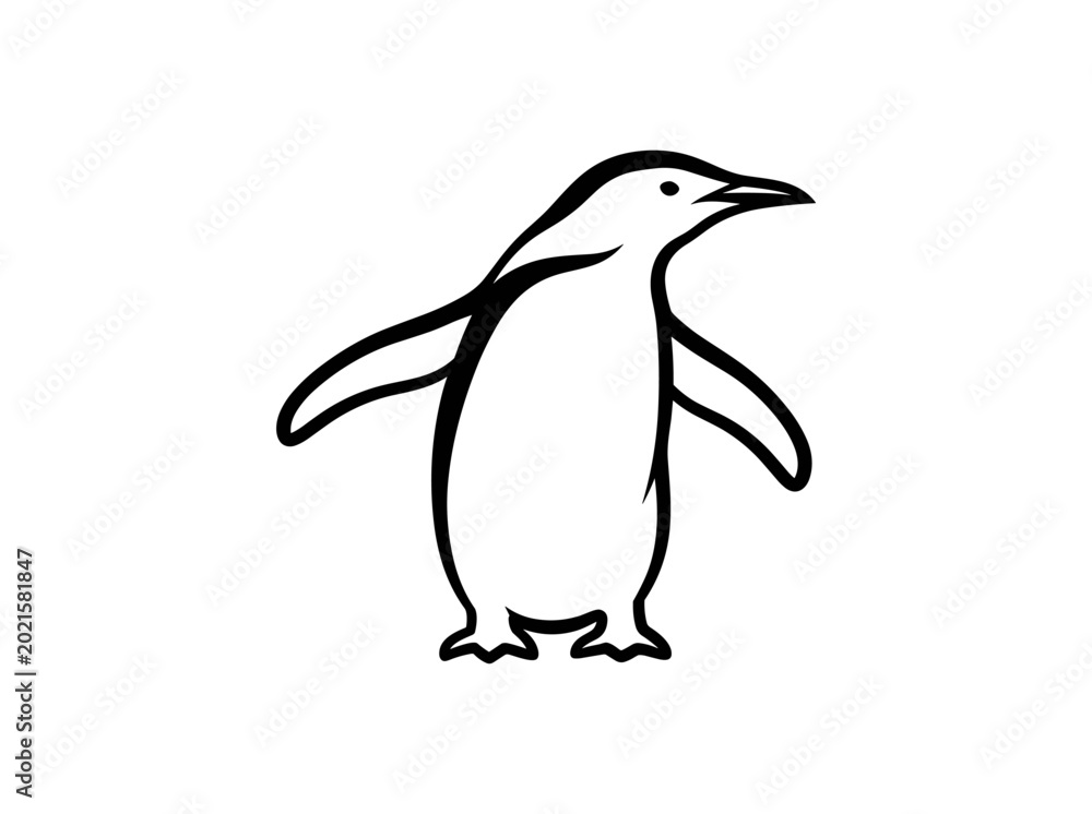 Obraz premium Penguin Line Art