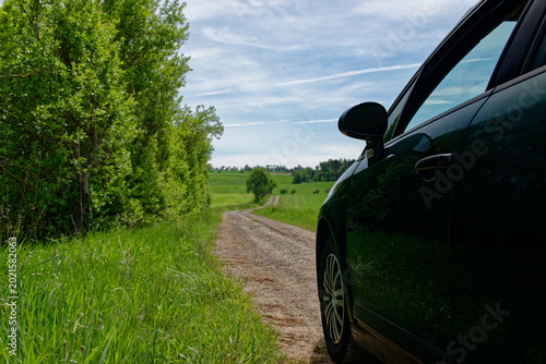 Idyllic Country Lane and Meadow Landscape in Dietersheim, Bavaria