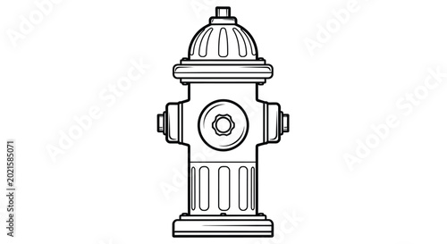 Konstfotografi Black and white line drawing of a standard municipal fire hydrant