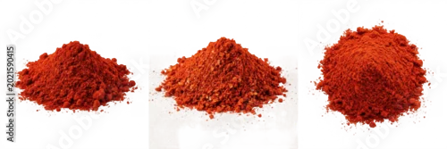 Panel kuchenny z motywem Set and collection of heap of red chili powder spice isolated on white background